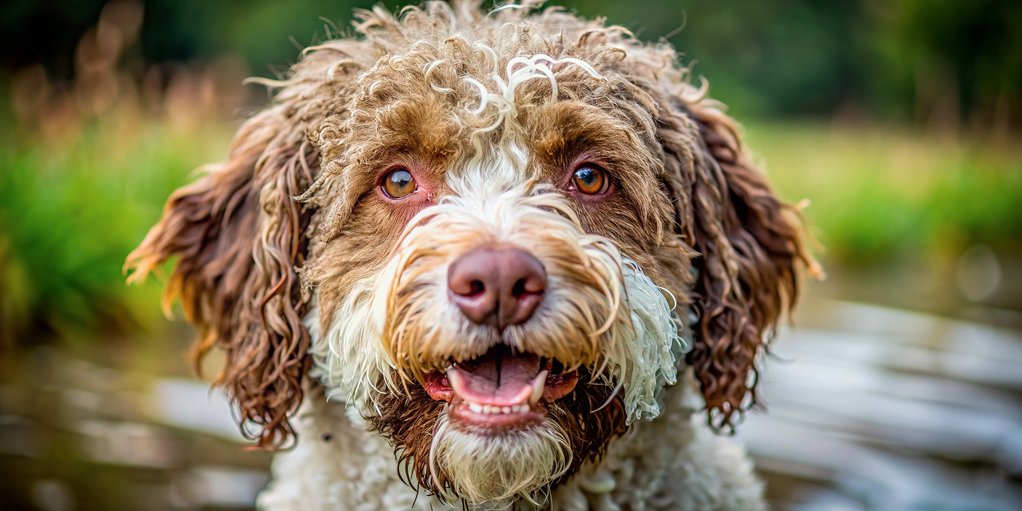 un chien d'eau romagnol